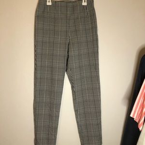 plaid high waisted business pants